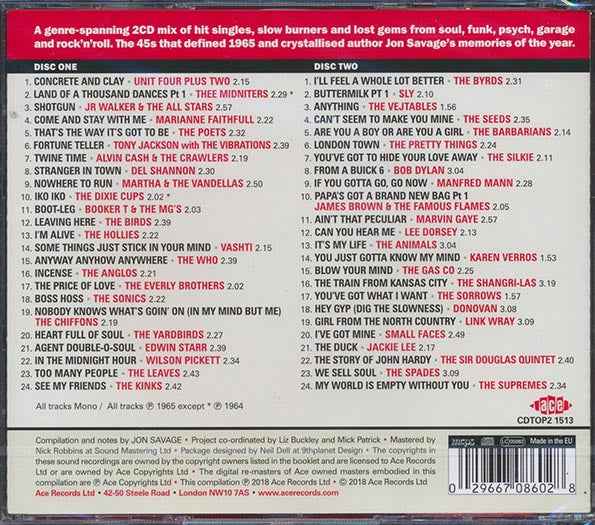 Bob Dylan, The Kinks, The Hollies, The Who, Etc. - Jon Savage's 1965: The Year The Sixties Ignited (48 tracks) (2xCD) (incl. large booklet) (CD)