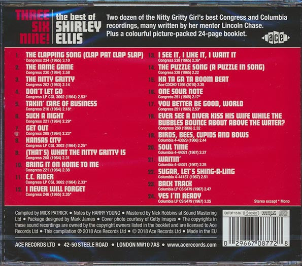 Shirley Ellis - Three Six Nine! The Best Of Shirley Ellis (24 tracks) (incl. large booklet) (CD)