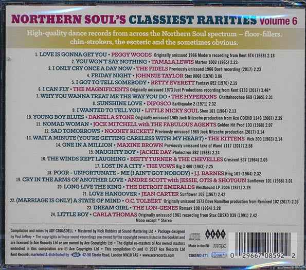 Peggy Woods, Little Nicky Soul, Betty Everett, Etc. - Northern Soul's Classiest Rarities Volume 6 (24 tracks) (incl. large booklet) (CD)