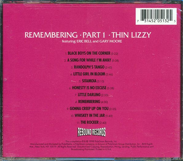 Thin Lizzy - Remembering: Part 1 (CD)
