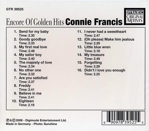 Connie Francis - Encore Of Golden Hits (CD)