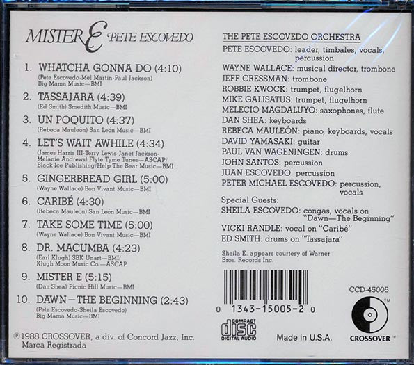 Pete Escovedo - Mister E (CD)