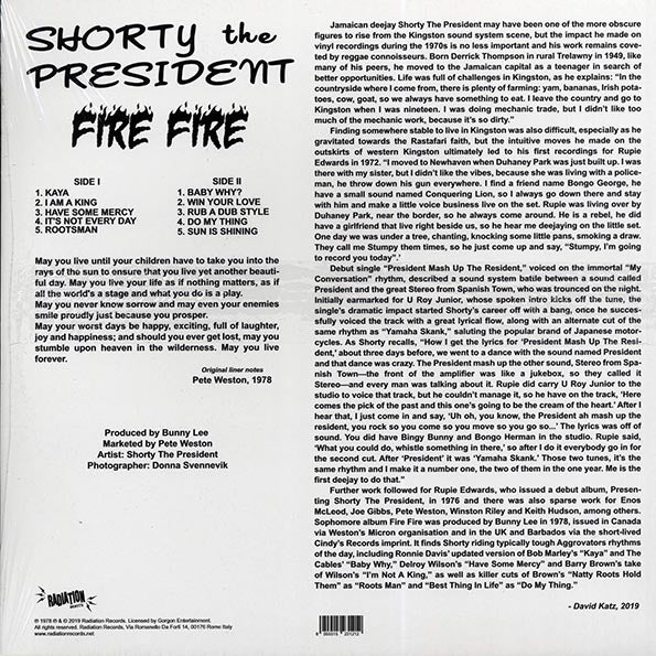 Shorty The President - Fire Fire (LP)