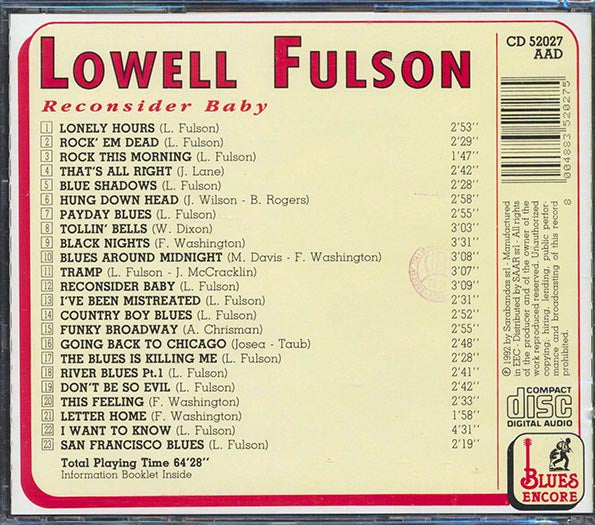 Lowell Fulson - Reconsider Baby (CD)