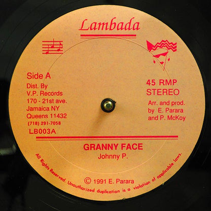 Johnny P - Granny Face; Version  /  Tuffest - Mary; Version (rhythm: "Answer AKA Never Let Go") (12")