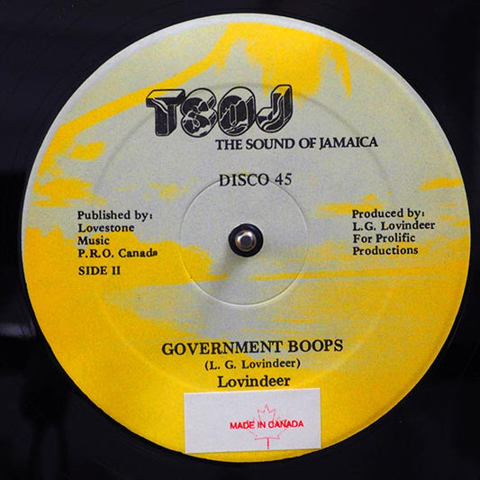 Lovindeer - Government Boops  /  Lovindeer - Rock My Soul (rhythm: "Boops AKA 5446") (12")