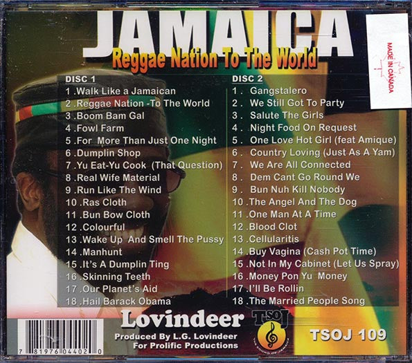 Lovindeer - Jamaica: Reggae Nation To The World (36 tracks) (CD)