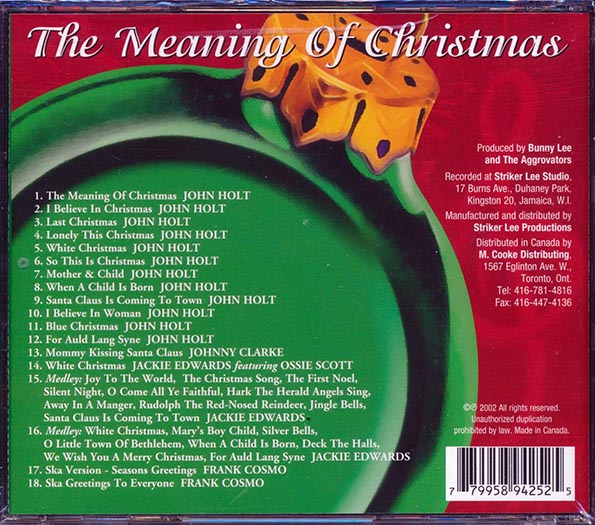 John Holt, Johnny Clarke, Jackie Edwards, Etc. - The Meaning Of Christmas (CD)