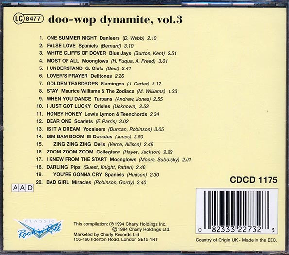 Maurice Williams, The Spaniels, The El Dorados, Etc. - Doo-Wop Dynamite Volume 3 (CD)