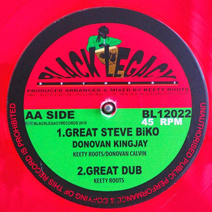 Donovan Kingjay - Black Liberation; Ketty Roots - Dub Liberation  /  Donovan Kingjay - Great Steve Biko; Keety Roots - Great Dub (12")