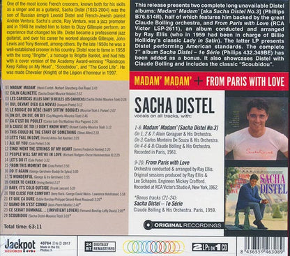 Sacha Distel - Madam Madam + From Paris (2 albums on 1 CD) (24 tracks) (+4 bonus tracks) (ltd. ed.) (deluxe 3-fold digipak) (remastered) (24 (CD)