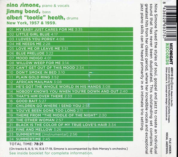 Nina Simone - Classic Hits (24 tracks) (CD)