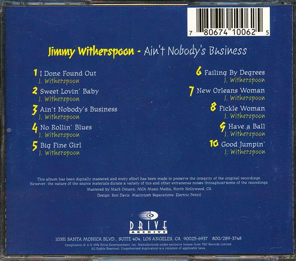 Jimmy Witherspoon - Ain't Nobody's Business (CD)