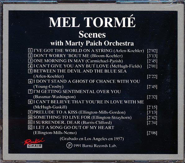 Mel Torme With Marty Paich Orchestra - Scenes (CD)