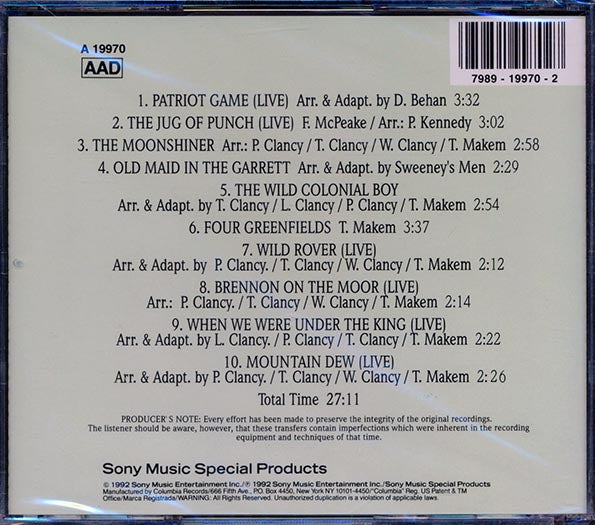 The Clancy Brothers & Tommy Makem - Greatest Irish Hits (CD)