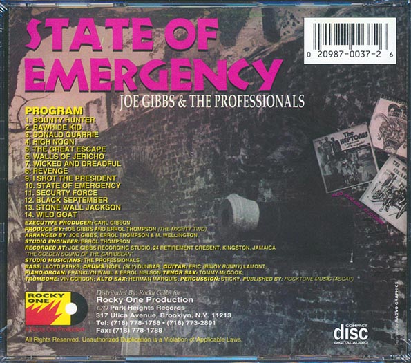 Joe Gibbs & The Professionals - State Of Emergency (CD)