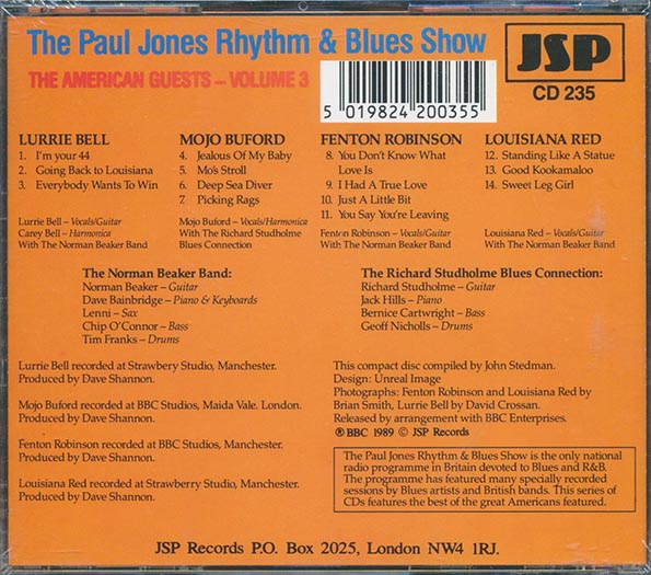 Lurrie Bell, Mojo Buford, Fenton Robinson, Lousiana Red - The Paul Jones Rhythm & Blues Show: The American Guests, Volume 3 (CD)