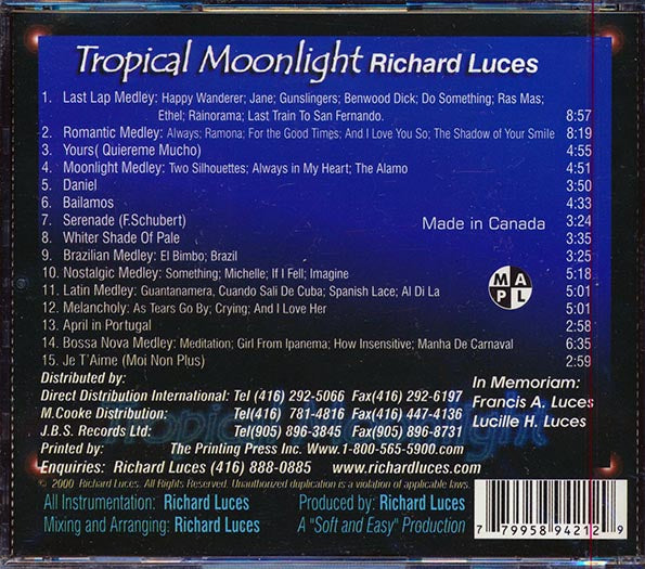 Richard Lucas - Tropical Moonlight (CD)