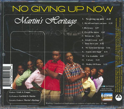 Martin's Heritage - No Giving Up Now (CD)