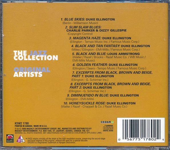 Duke Ellington, Dizzy Gillespie, Louis Armstrong - The Jazz Collection (CD)