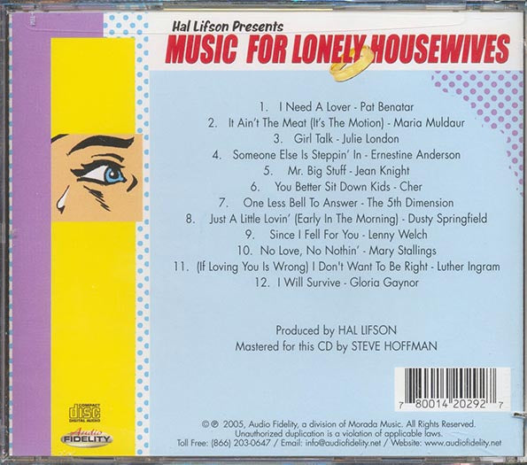 Pat Benatar, Cher, Dusty Springfield, Julie London, Etc. - Hal Lifson Presents Music For Lonely Housewives (CD)