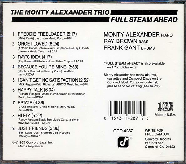 Monty Alexander Trio - Full Steam Ahead (CD)