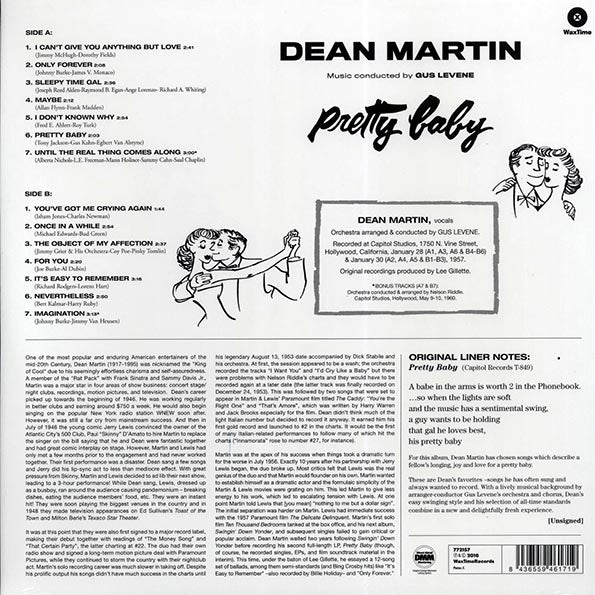 Dean Martin - Pretty Baby (+2 bonus tracks) (ltd. ed.) (LP) - PureSound Records