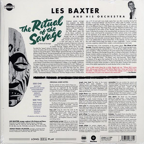 Les Baxter & His Orchestra - Ritual Of The Savage (Le Sacre Du Sauvage) (+2 bonus tracks) (ltd. ed.) (LP) - PureSound Records