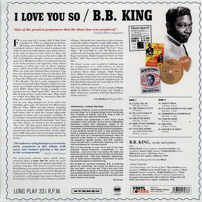 BB King - I Love You So (+2 bonus tracks) (ltd. ed.) (180g) - PureSound Records