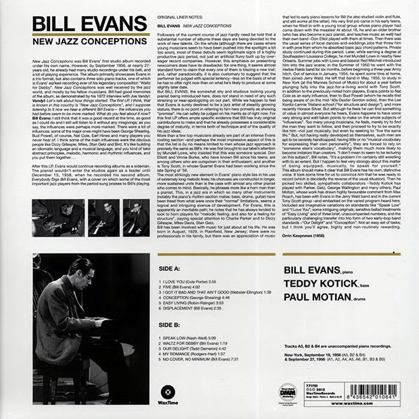 Bill Evans - New Jazz Conceptions (ltd. ed.) (180g) (LP) - PureSound Records
