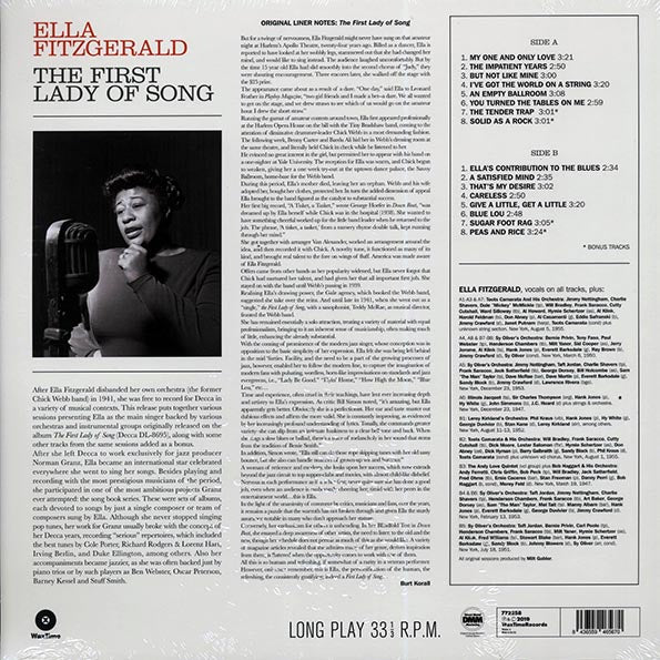 Ella Fitzgerald - The First Lady Of Song (+4 bonus tracks) (DMM) (ltd. ed.) (180g) (High-Def VV) (LP) - PureSound Records