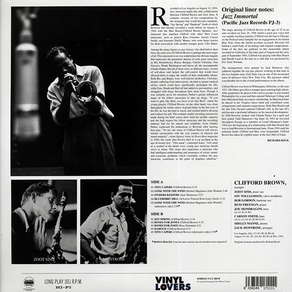 Clifford Brown, Zoot Simms - Jazz Immortal (+2 bonus tracks) (ltd. ed.) (LP) - PureSound Records