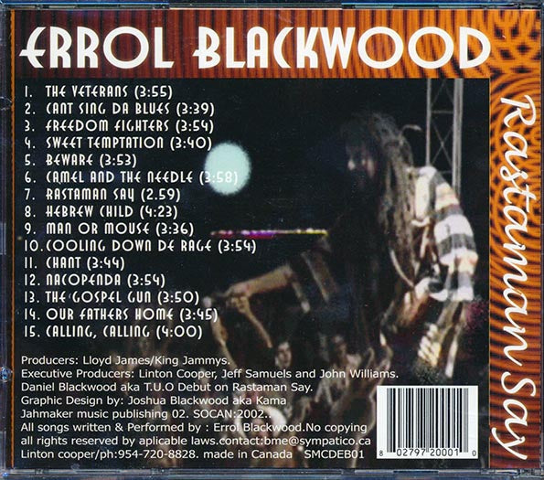 Errol Blackwood - Rastaman Say (CD)