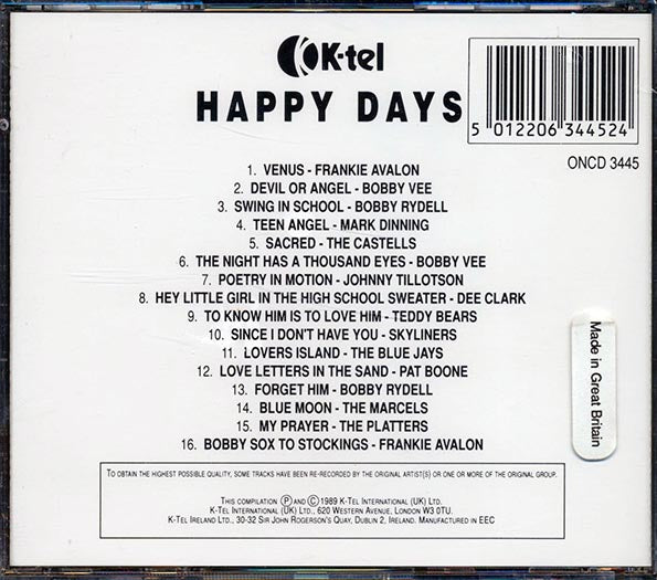 Frankie Avalon, Pat Boone, The Platters, Etc. - Happy Days (CD)