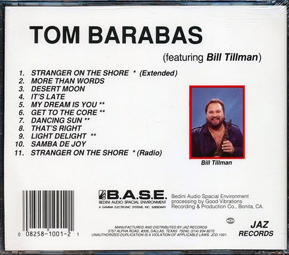 Tom Barabas, Bill Tillman - Tom Barabas Featuring Bill Tillman (CD)