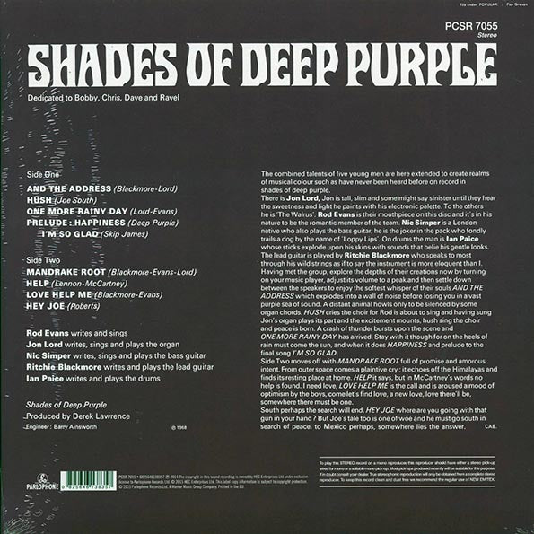 Deep Purple - Shades Of Deep Purple (180g) (LP) - PureSound Records