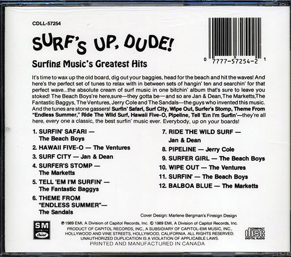 Beach Boys, Ventures, Jan & Dean, Etc. - Surf's Up Dude: Surfing Music's Greatest Hits (CD)