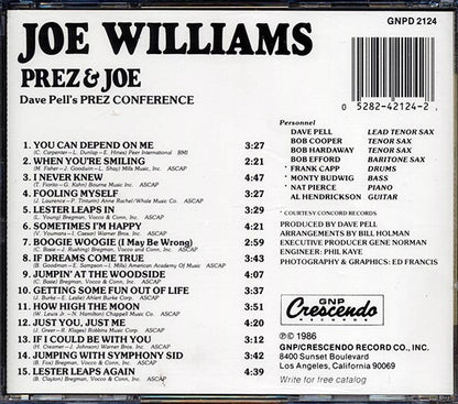 Joe Williams, Prez & Joe - Dave Pell's Prez Conference In Celebration Of Lester Young (CD)