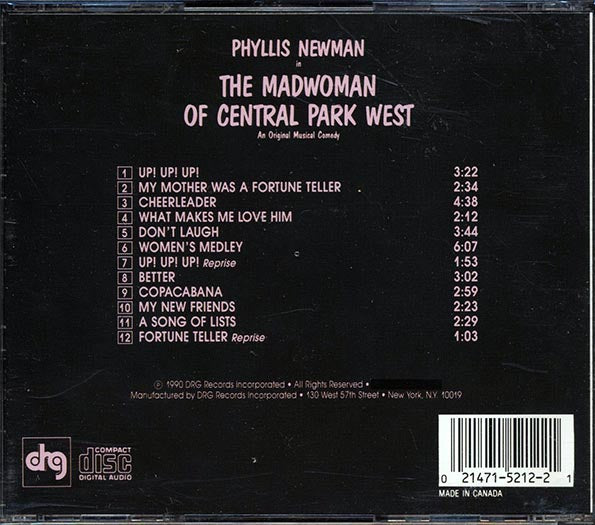Phyllis Newman - The Madwoman Of Central Park West (CD)