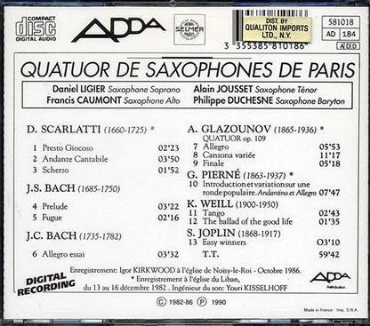 Quatuor De Saxophones De Paris - Quatuor De Saxophones De Paris (CD)