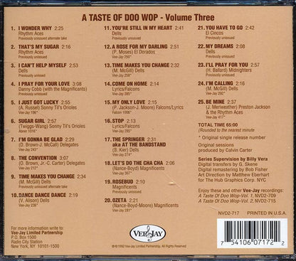 Rhythm Aces, The Dells, The Delegates, Etc. - A Taste Of Doo Wop Volume 3 (CD)