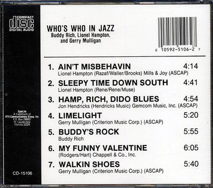 Lionel Hampton, Buddy Rich, Gerry Mulligan, Etc. - Who's Who In Jazz (CD)