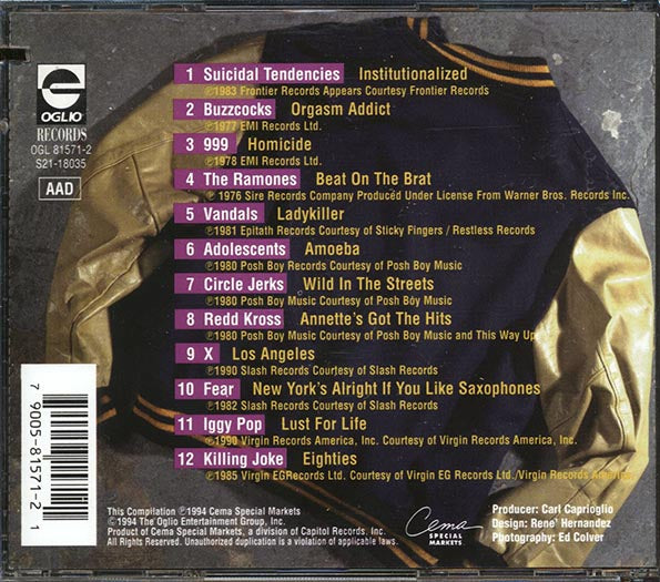 Buzzcocks, The Ramones, the Vandals, Etc. - Punk University Volume 1 (CD)