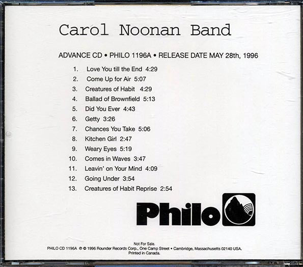 Carol Noonan Band - Noonan Building & Wrecking ADVANCE CD (CD)