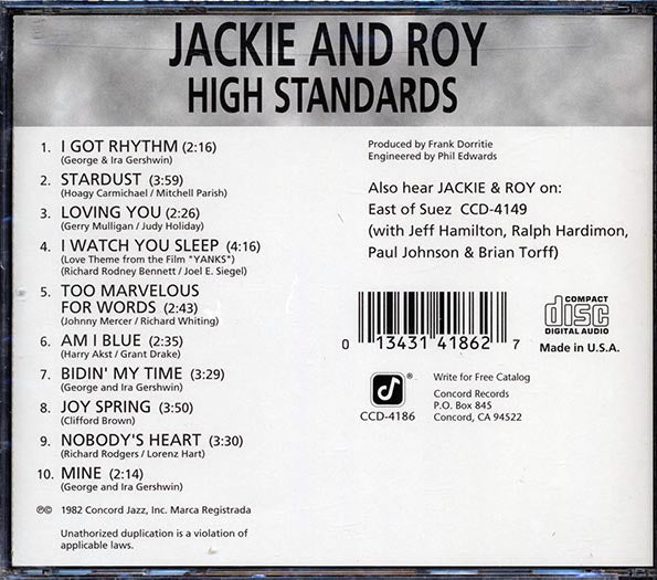 Jackie & Roy - High Standards (CD)