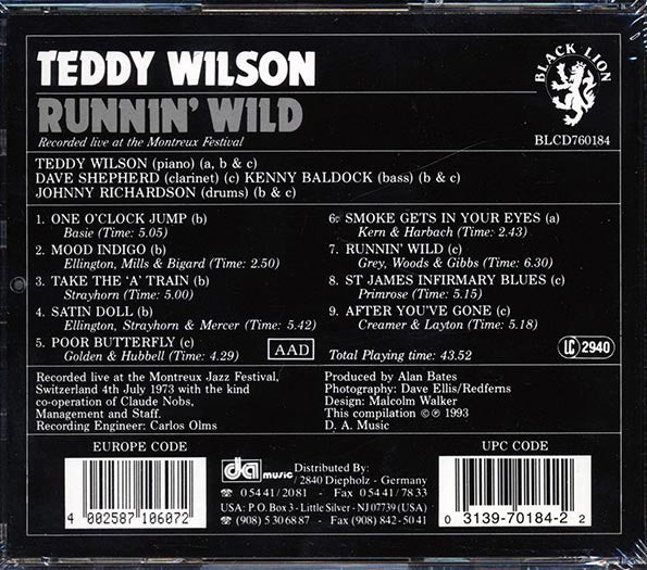 Teddy Wilson - Runnin' Wild (CD)