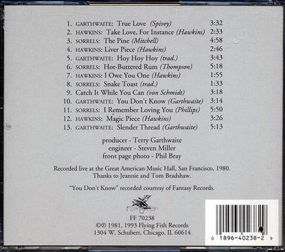 Terry Garthwaite, Bobbie Louise Hawkins, Rosalie Sorrels - Live At The Great American Music Hall (CD)