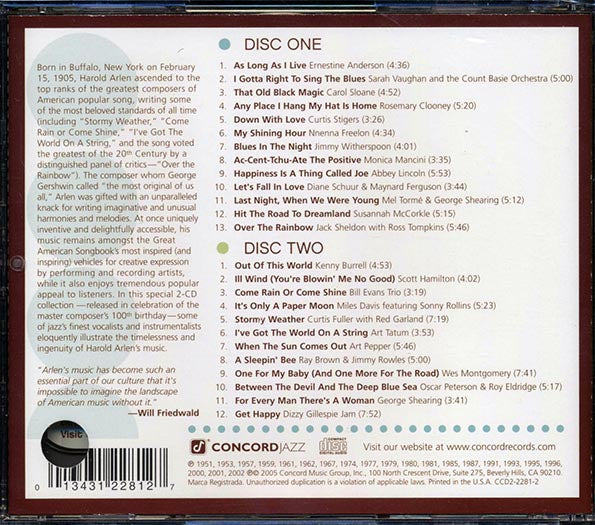 Ernestine Anderson, Sarah Vaughan, Count Basie & His Orchestra, Etc. - Harold Arlen: Centennial Celebration 100 (CD)