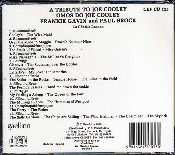 Frankie Gavin, Paul Brock - A Tribute To Joe Cooley (CD)