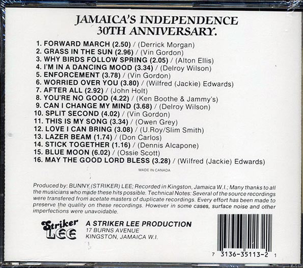 Vin Gordon, Derrick Morgan, Alton Ellis, Etc. - Jamaica's Independence 30th Anniversary (CD)